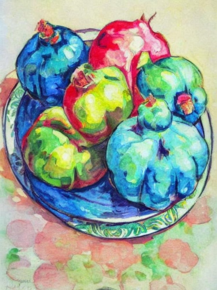 Pomegranate Vintage Sketch Fruit