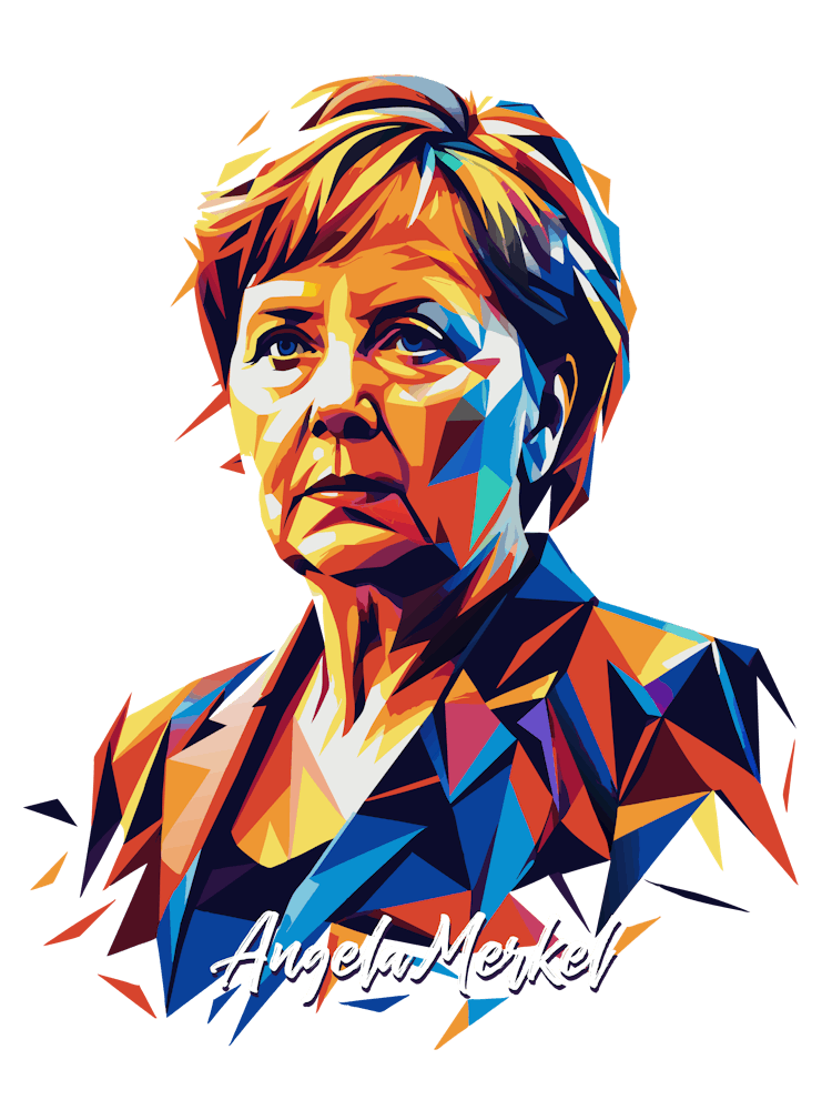Angela Merkel 1 Portrait WPAP Pop Art