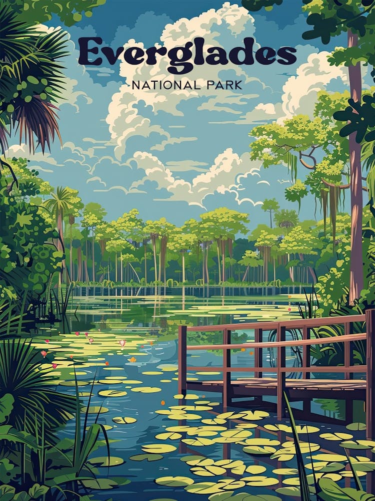 Everglades National Park Florida Digital Travel Art