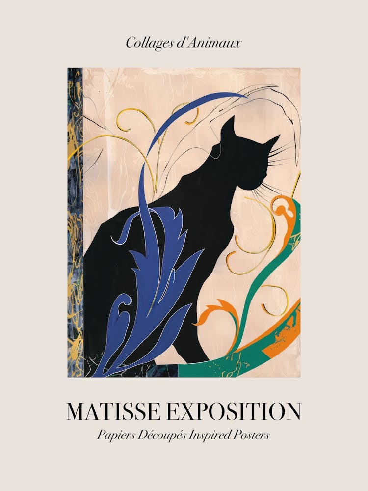 Cat 4 Matisse Inspired Exposition Animals Poster