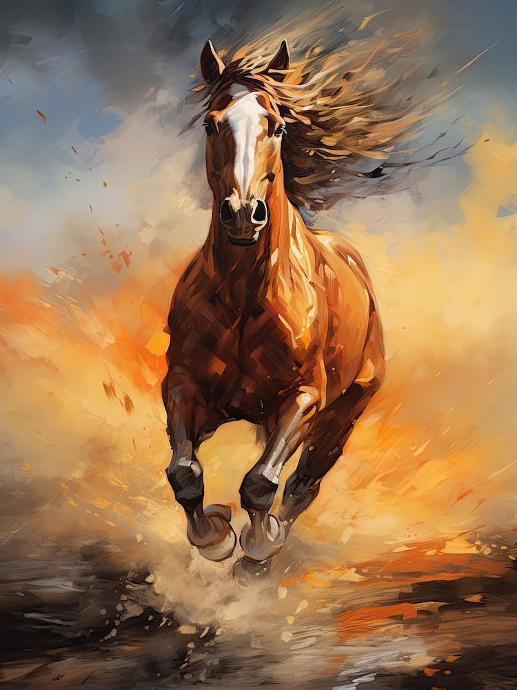 A Horse Painting In The Style Of Acrylic Painting 4