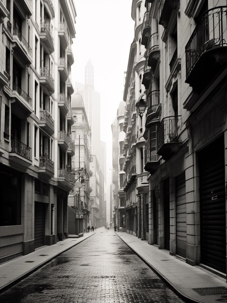 Bilbao, Spain, Black And White Old Photo 4