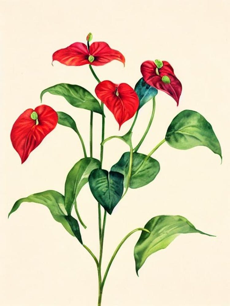 Anthurium Vintage Flowers Flower