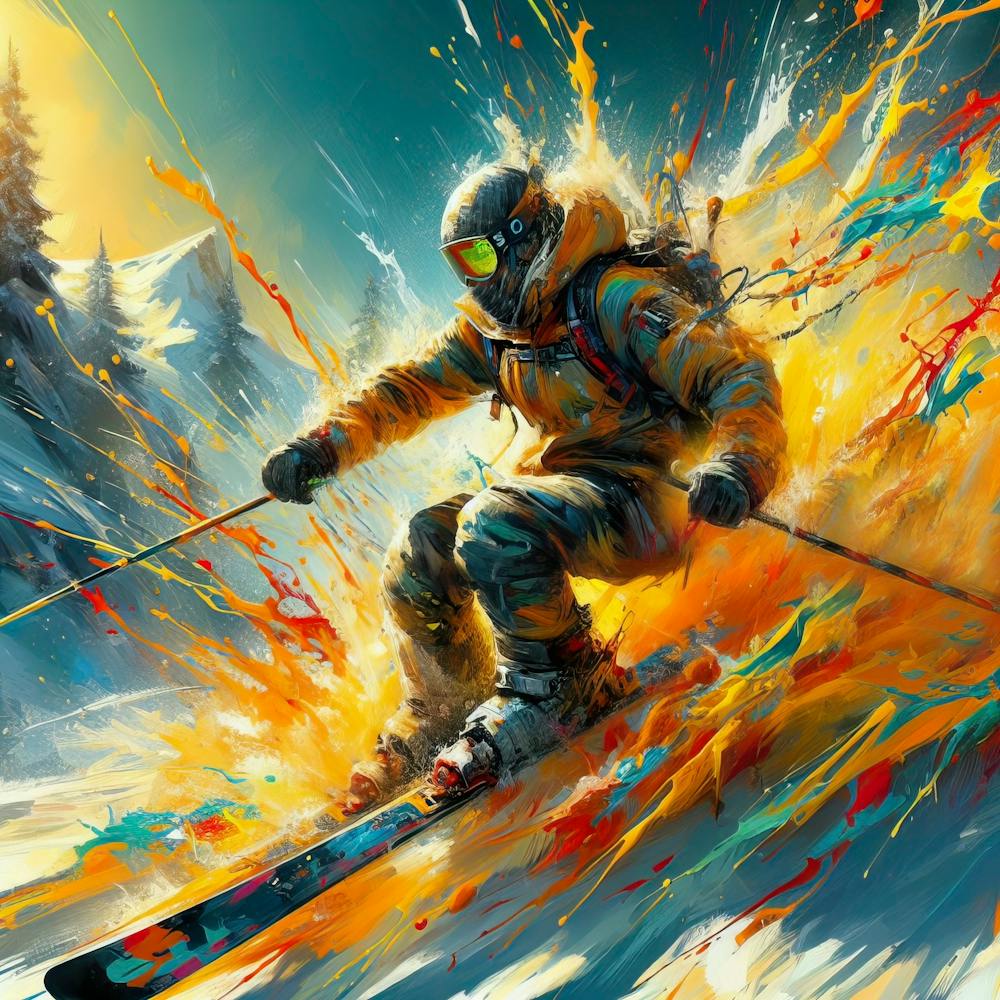 Skier In The Snow 1