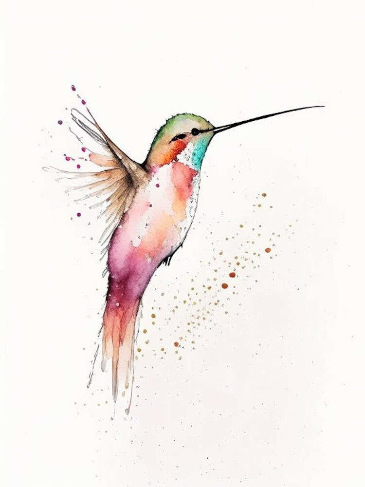 Allen S Hummingbird Minimalist Watercolour 5