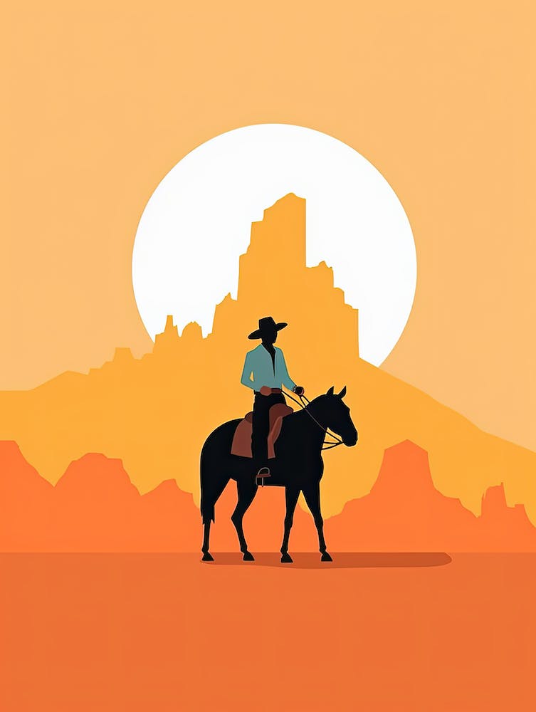 Lone Cowboy Riding