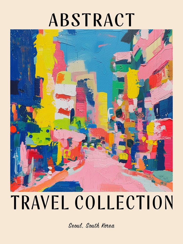 Abstract Travel Collection Poster Seoul South Korea 6