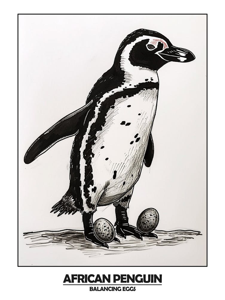 Manchot en Équilibre sur des Œufs - Affiche 5