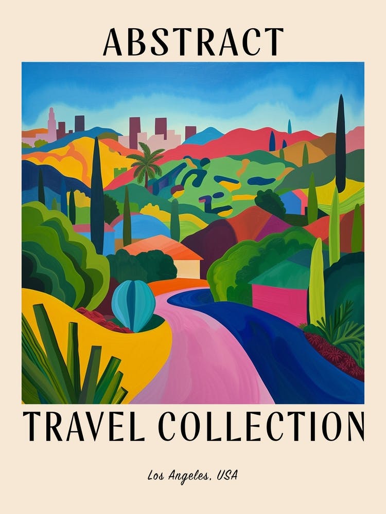 Abstract Travel Collection Poster Los Angeles Usa 2