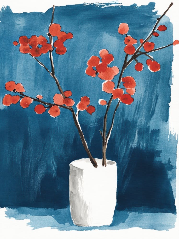 Red Flowers In A Vase 4