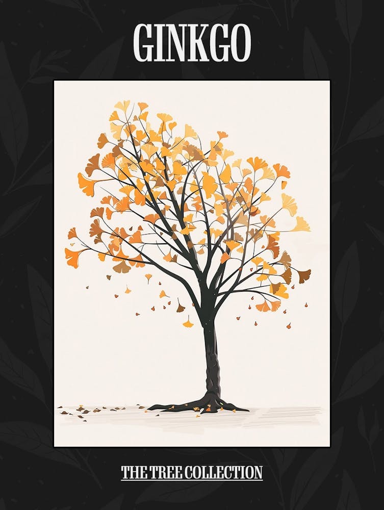 Ginkgo Tree Pixel Illustration 2 Poster