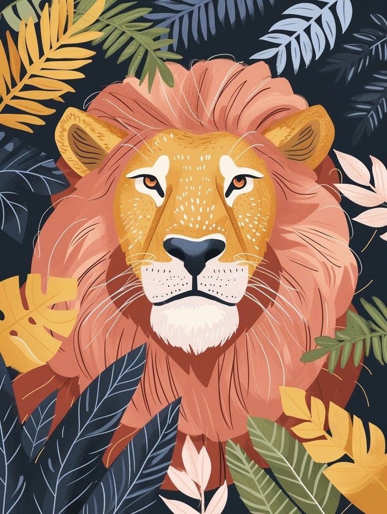 African Lion Symbolic Imagery Illustration 1