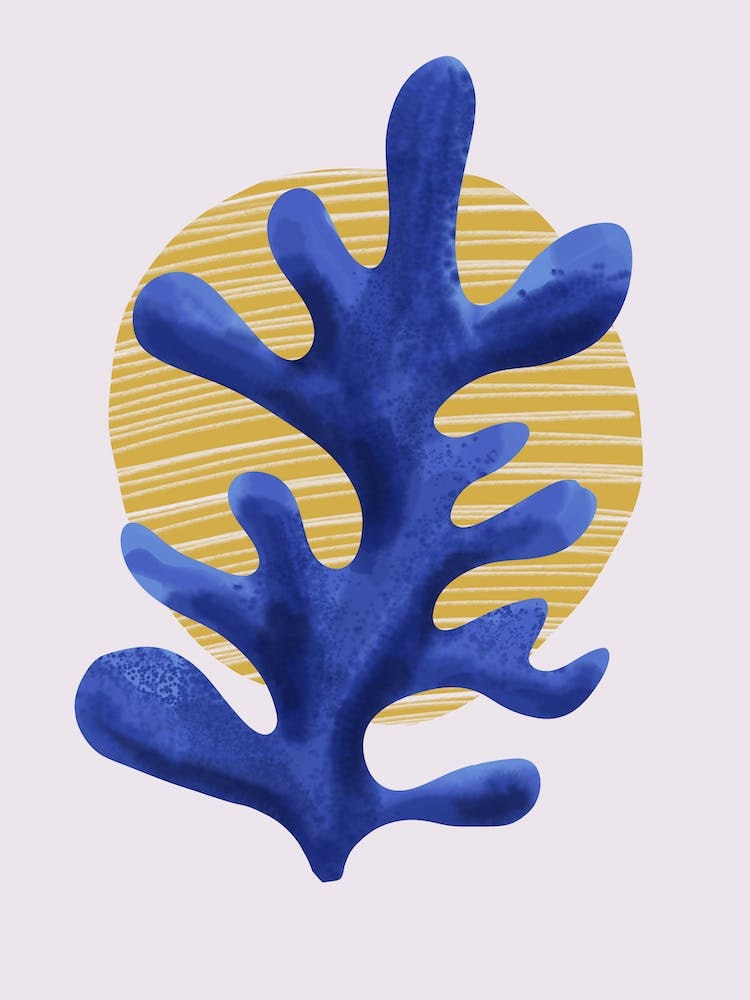 Blue Matisse Watercolour Shape