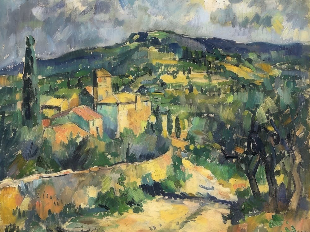 Rustling Fields Painting Inspired By Paul Cezanne