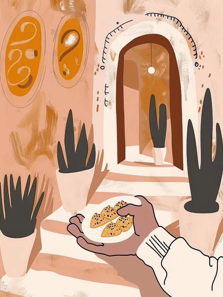 Illustration Of A Hand Holding A Plate