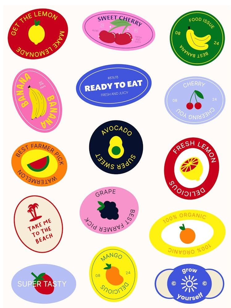 Fruit Sticker Poster