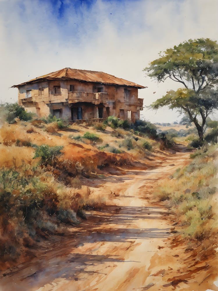 Haus an einem Feldweg