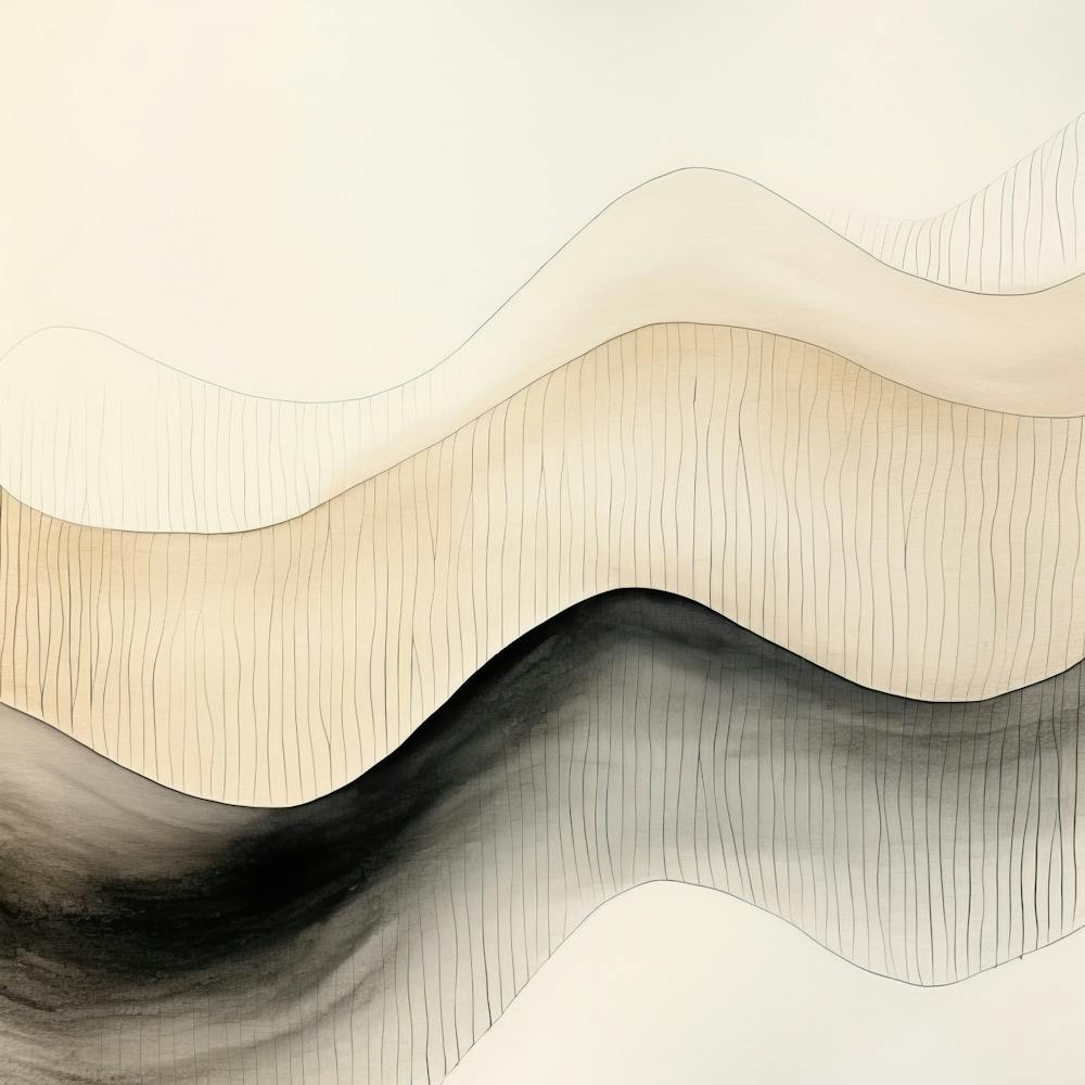 Abstract Organic Minimalist Black Waves 8