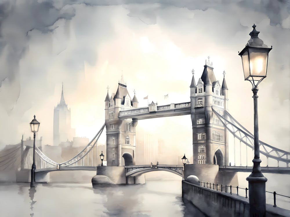 London England A Vintage Style Illustration