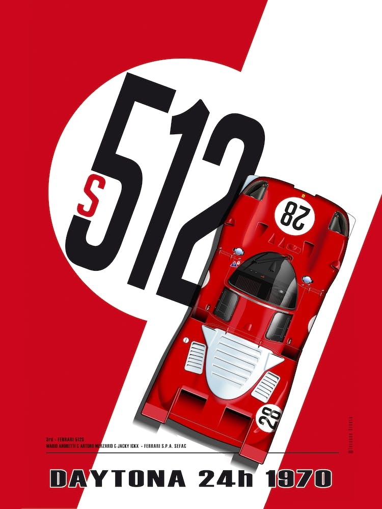 Daytona 1970, F 512, Andretti, Merzario, Ickx