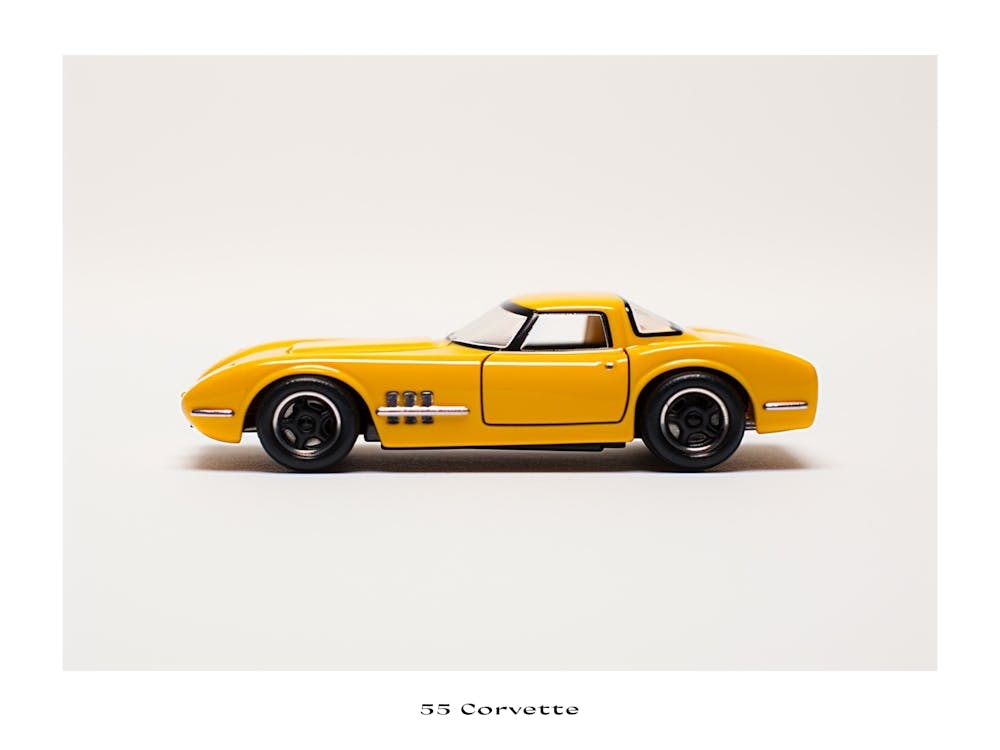 Toy Car 55 Corvette Yellow 3 Poster
