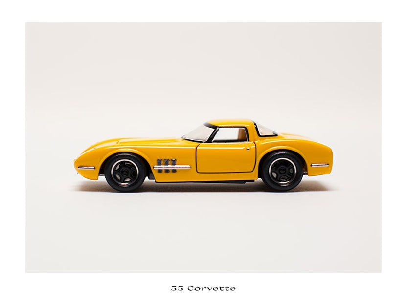 Toy Car 55 Corvette Yellow 3 Poster