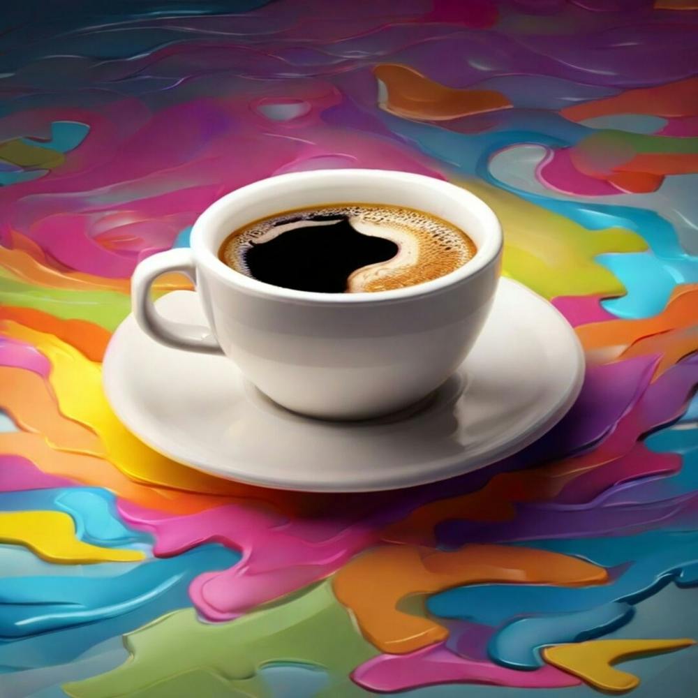 Coffee Cup On A Colorful Background