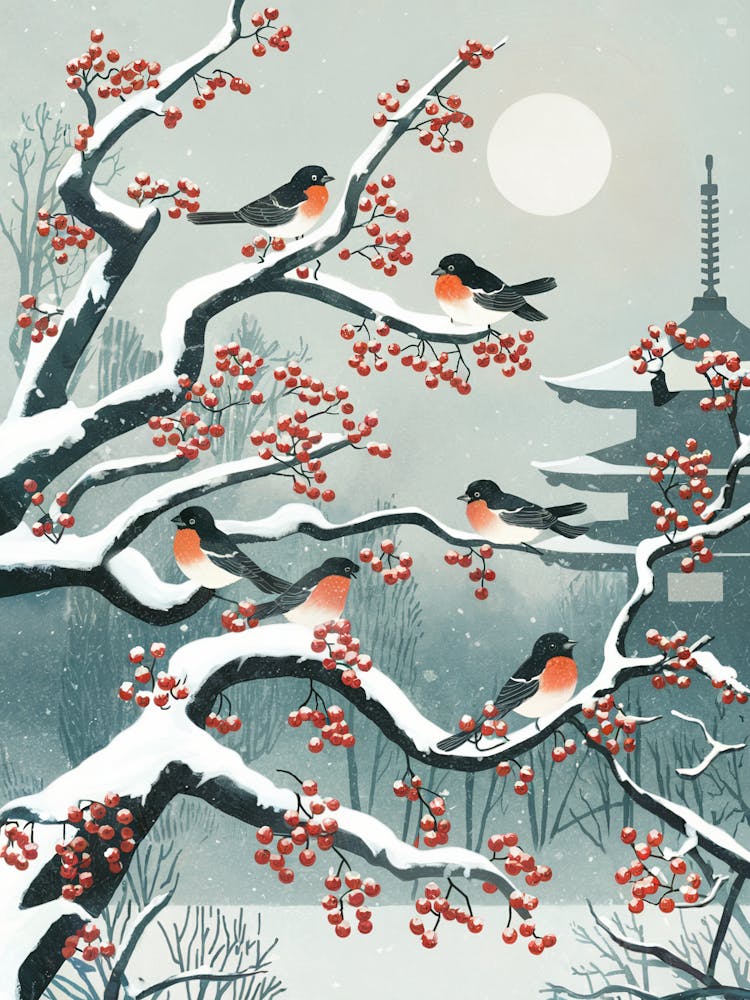 Robins In The Snow