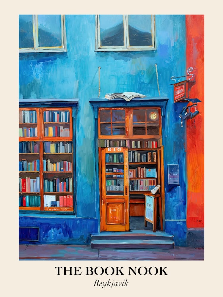 Reykjavik Book Nook Bookshop 1 Poster