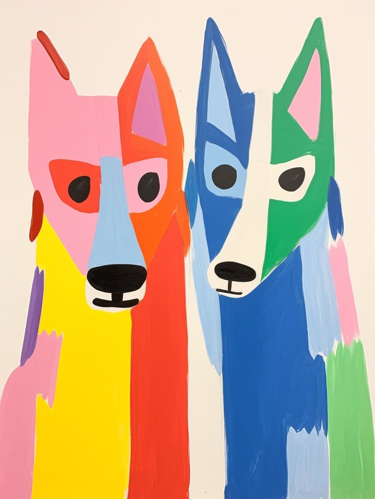 Art Animalier Coloré pour Enfants - Loup des Bois 2