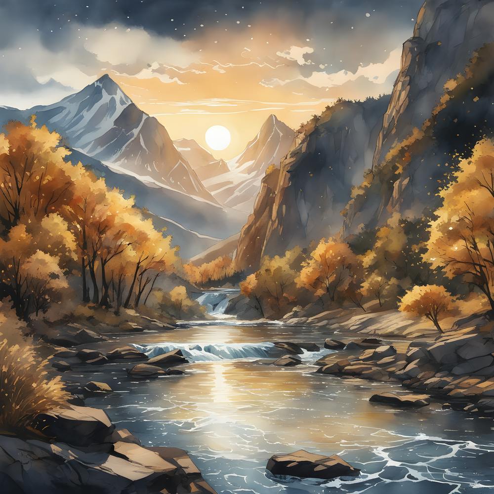 Sunset In The Mountains