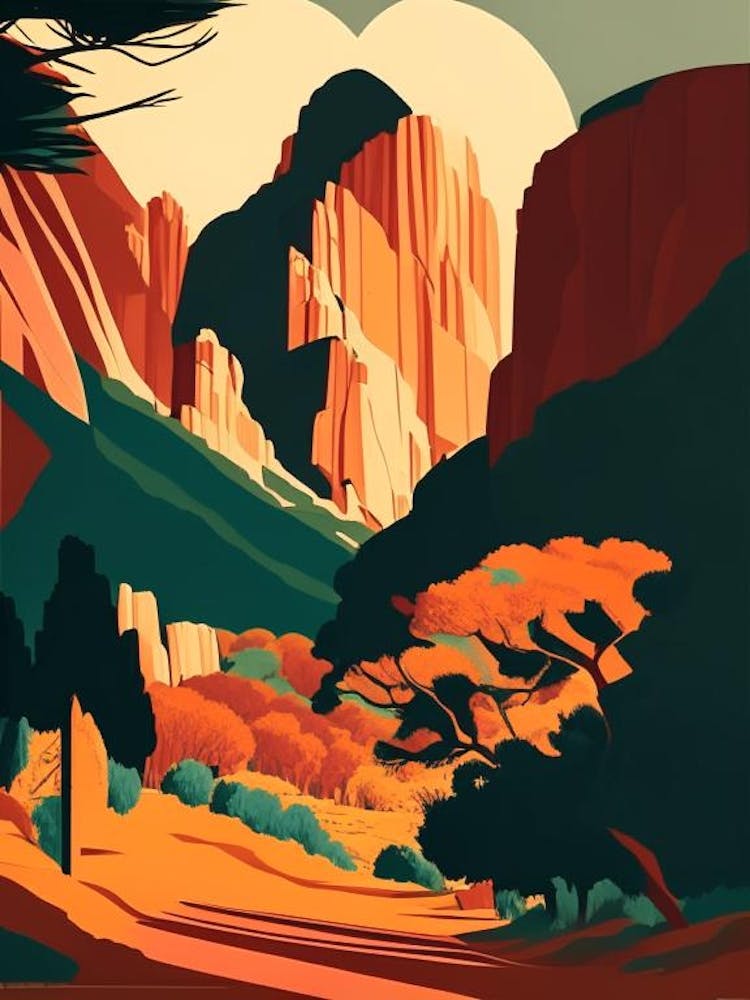 Zion National Park United States Of America Retro
