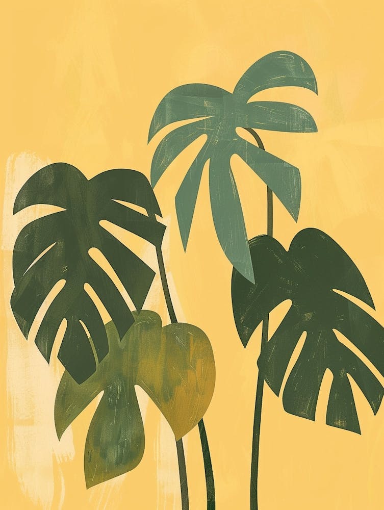 Swiss Cheese Plant Minimalist Illustration 8