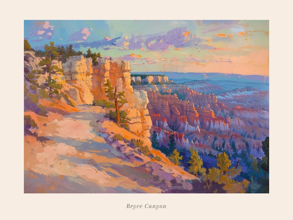 Western Sunset Landscapes Bryce Canyon Utah Poster