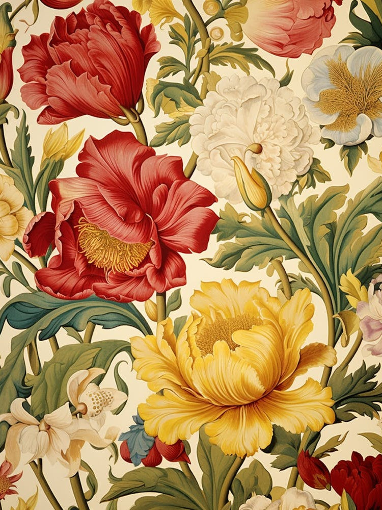 Flowers On A Wallpaper
