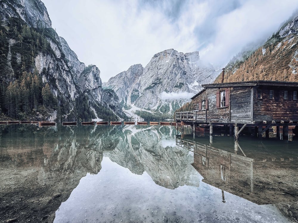 Dolomites Mountains Lake