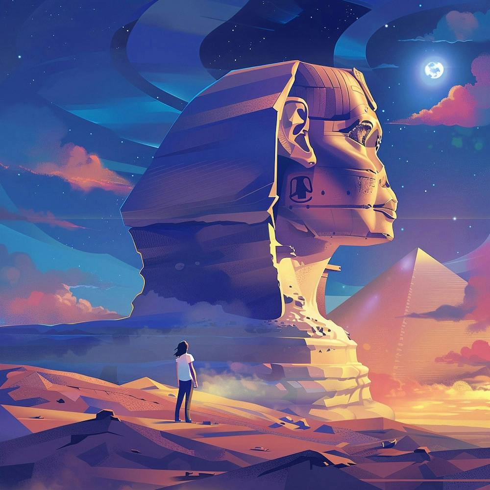 A Sphinx In Giza Lofi Illustration 1719991136 4