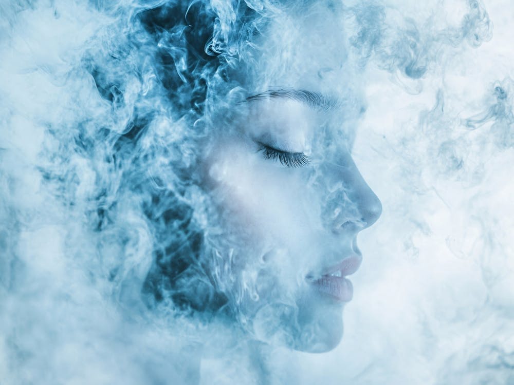 Woman'S Face In Smoke