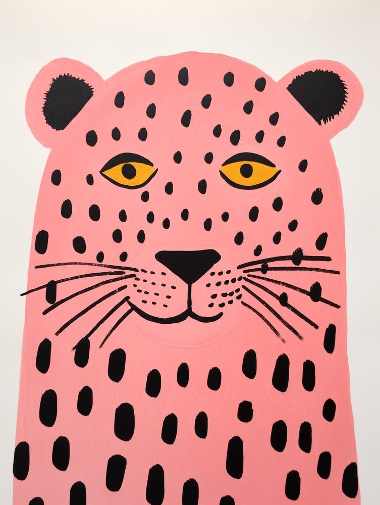 Pink Polka Dot Lion 1