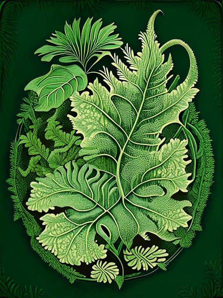 Water Fern 1 Vintage Botanical Poster