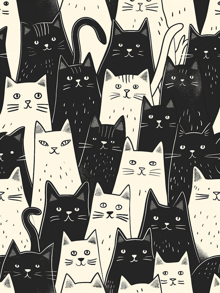 Perfectly Repeatable Artwork With Cute Cat Faces 38