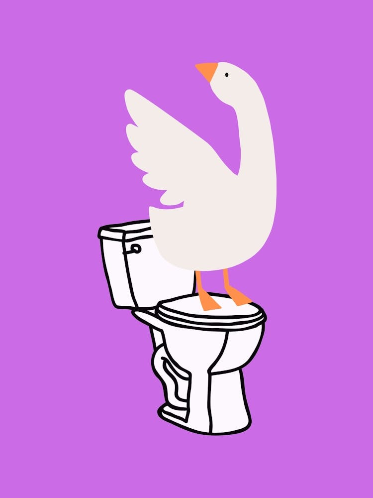 Silly Goose on Toilet Purple