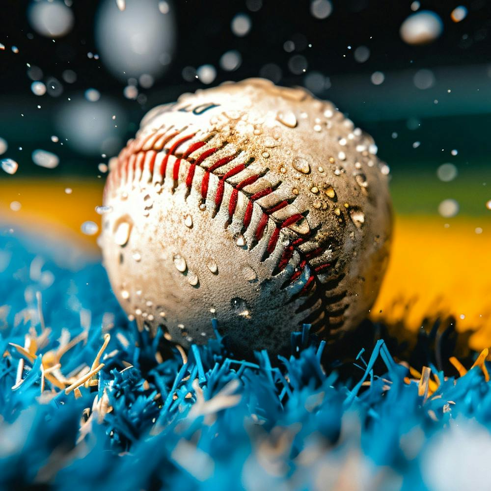 Baseball In The Rain 1