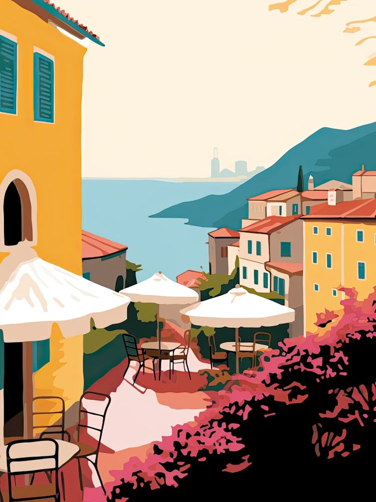 Ravello, Italy, Flat Pastels Tones Illustration 3