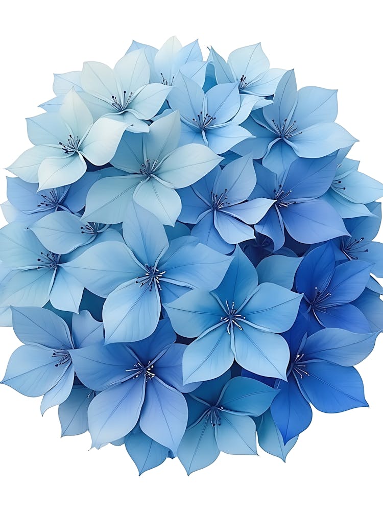 Organic Blue Floral Brushwork