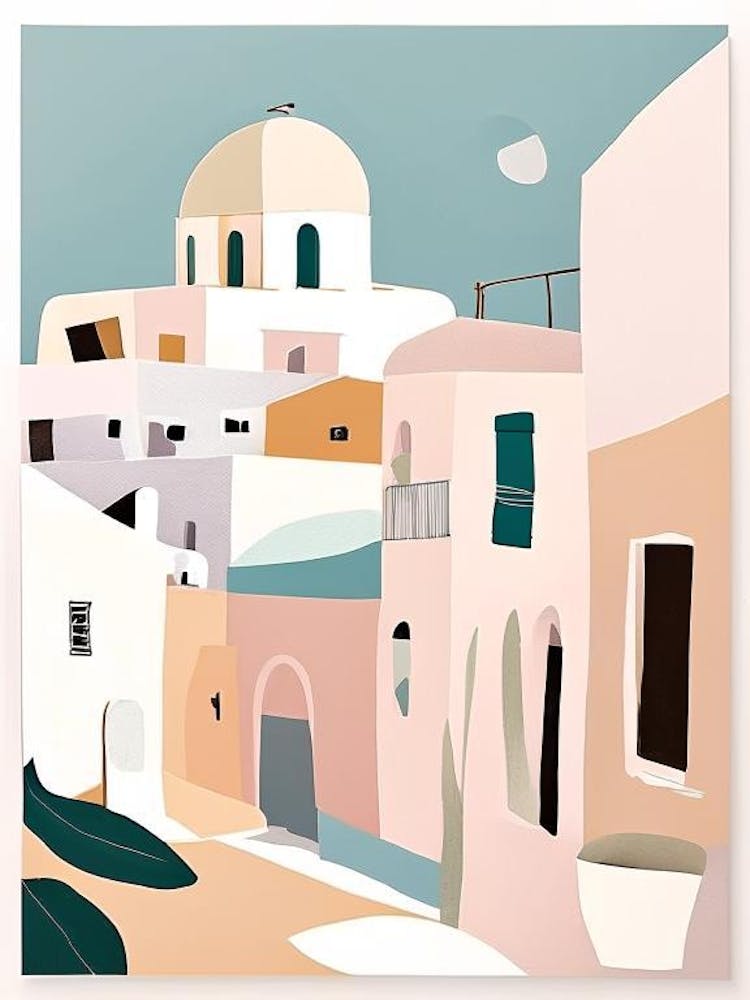 Paros Greece Muted Pastel Tropical Destination