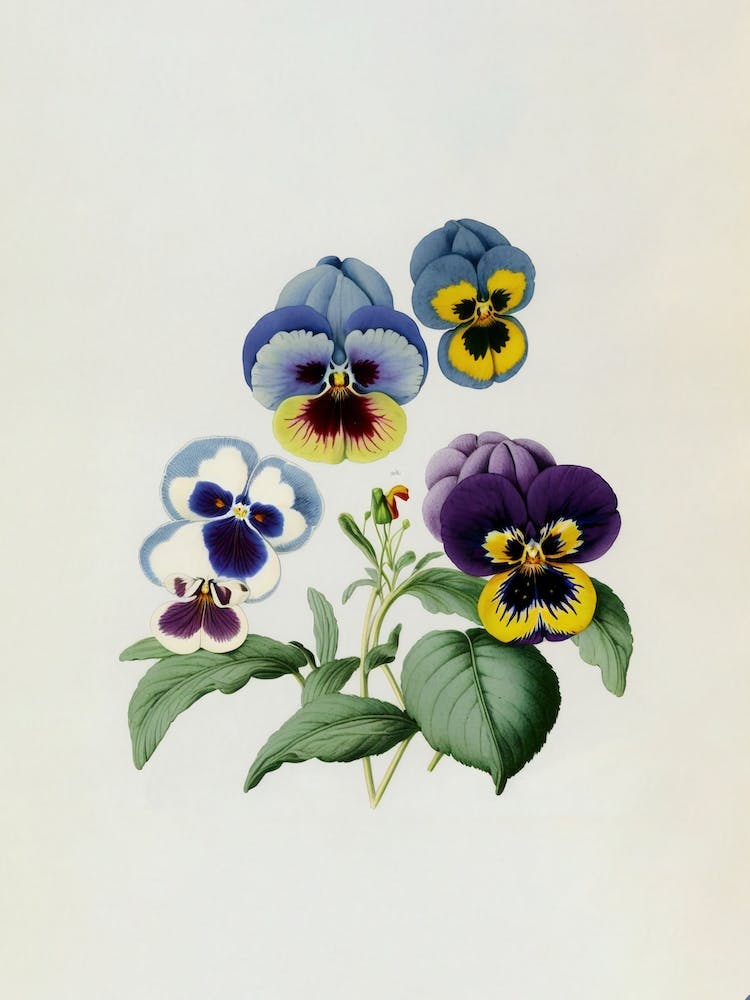 Vintage Flowers Farmhouse Wild Pansy