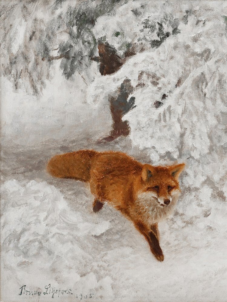 Painting Fox In The Snow