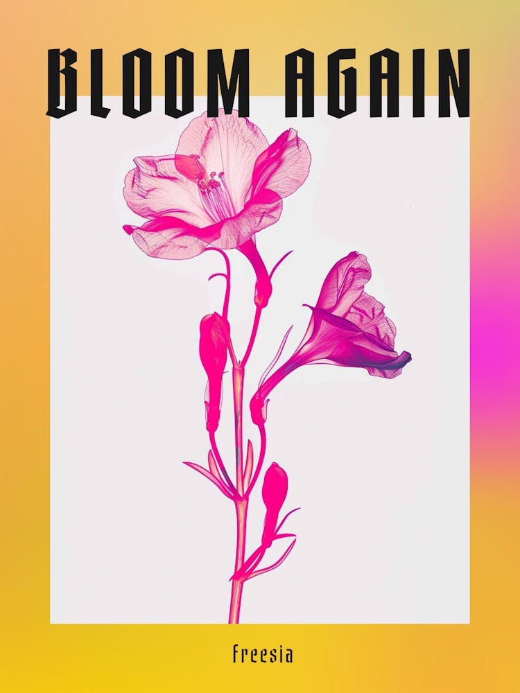 Hot Pink Freesia 3 Poster