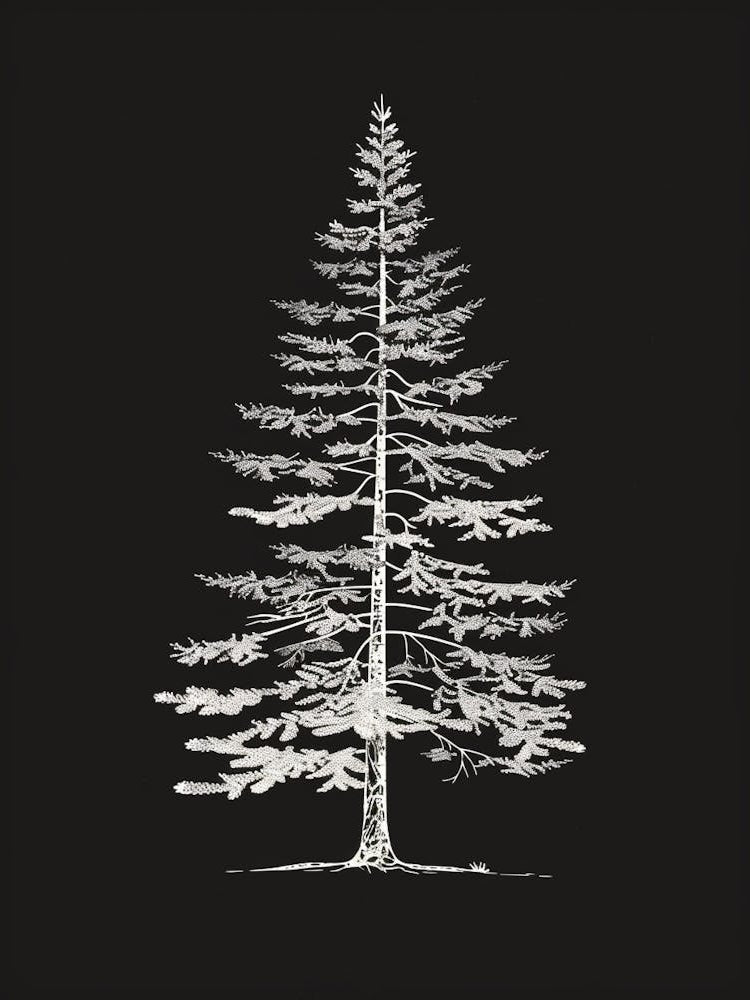 Spruce Tree Minimalistic Drawing 4
